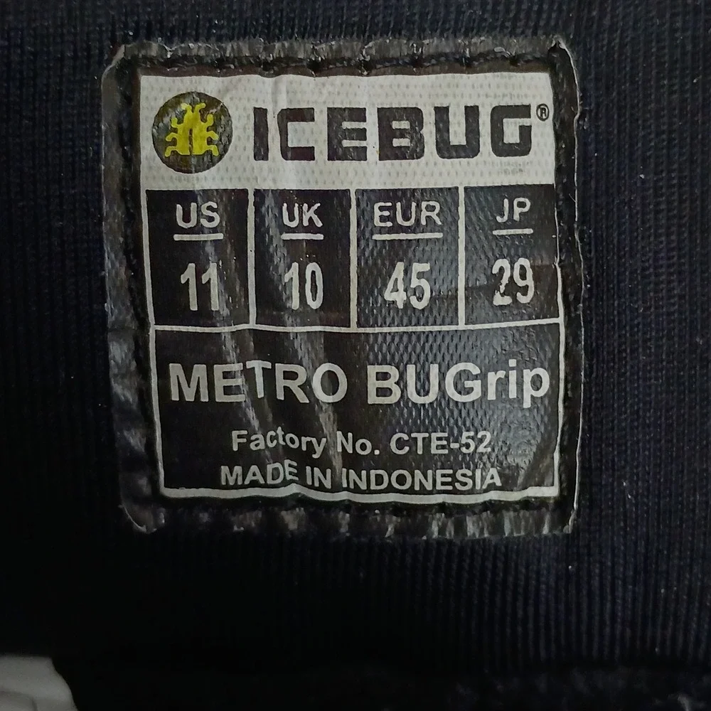 Icebug Mens US 11 Metro BUGrip Waterproof Insulated Winter Boots Black